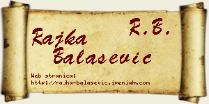 Rajka Balašević vizit kartica